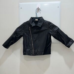 H&M Black Faux Leather Kids Jacket